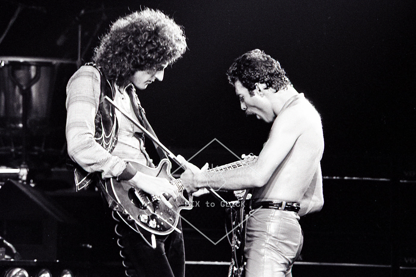 Freddie Mercury and Brian May  - Queen -  Madison Square Garden - New York City - September 29, 1980